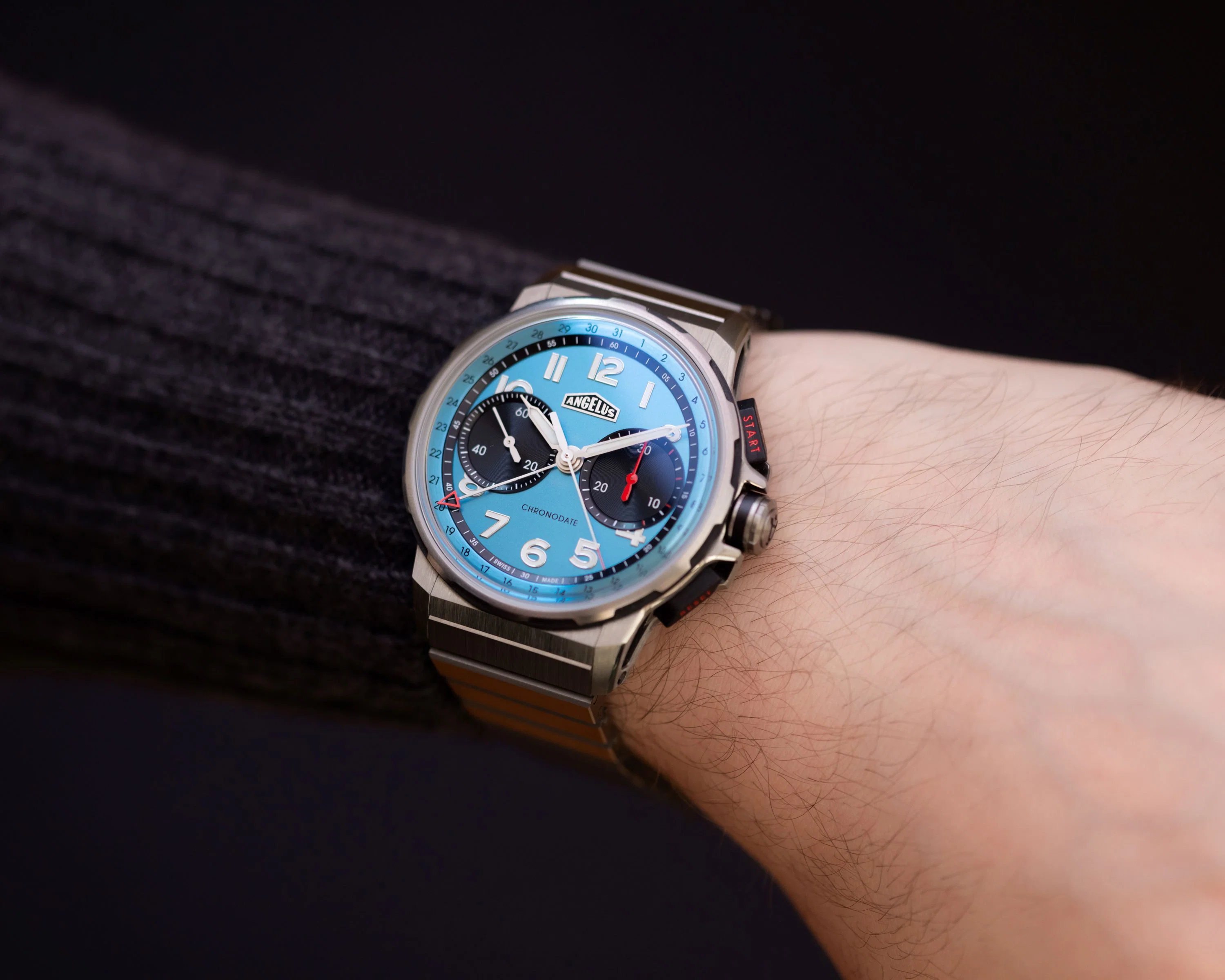 Angelus Chronodate Titanium Storm Blue